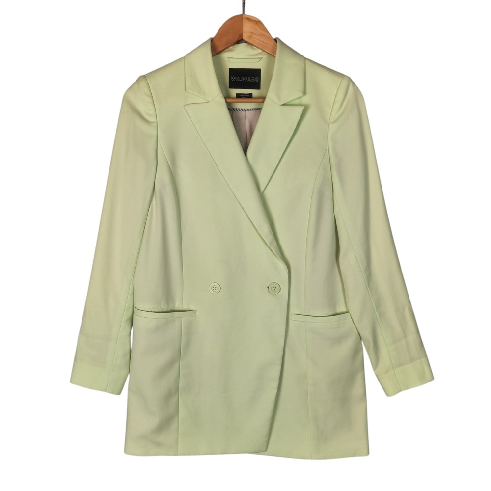 Wildfang Empower Blazer Small Pastel Green Double Breasted